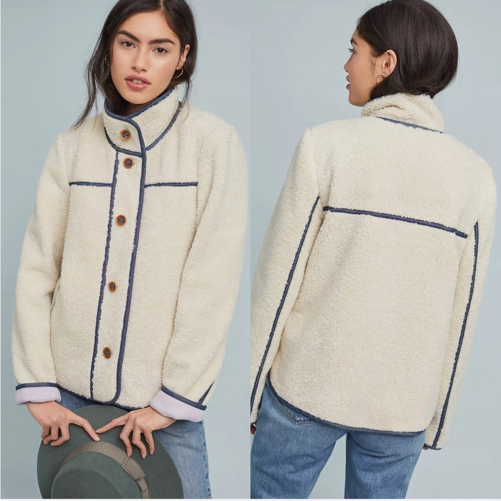 Anthropologie - Piped Sherpa Jacket